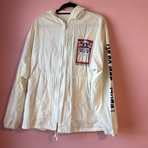 Vintage buttwiser Budweiser beachy jacket funny size large mens 90s - Picture 3 of 4